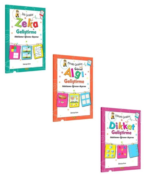 Kukla Zeka Geliştirme Dikkat Geliştirme Algı Geliştirme Seti 3 Kitap (3+ Yaş) ürün görseli 1