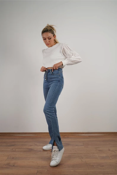 Kadın Fisto Detaylı Sweat Beyaz - Resim 5