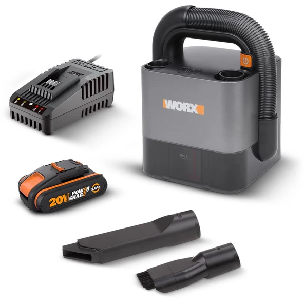 WORX WX030 20Volt 2.0Ah. 30W/10Kpa Li-ion Flexi Esnek Hortumlu Profesyonel Kompakt Şarjlı Süpürge ürün görseli 1