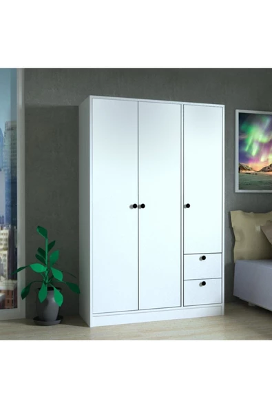 Mobilique 3 Kapaklı 2 Çekmeceli 110 Cm Gardırop ürün görseli 1