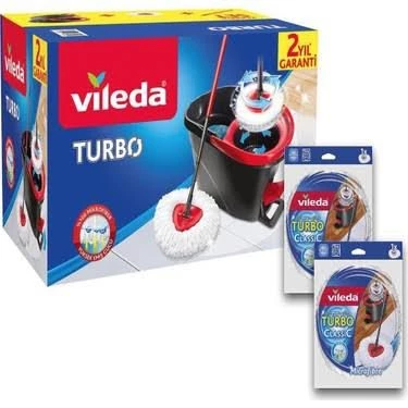 Vileda Turbo Pedallı Temizlik Seti + 2'li Yedek Paspas ürün görseli 1