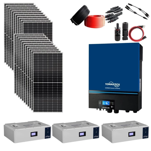 Güneş Enerjisi Solar Paketi 11kva İnverter 550 watt Güneş Paneli 48V 100 Amper Lityum Akü ürün görseli 1