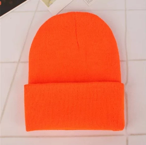 Neon Turuncu Basic Bere Unisex  Turuncu Bere  Neon Turuncu Standart ürün görseli 1