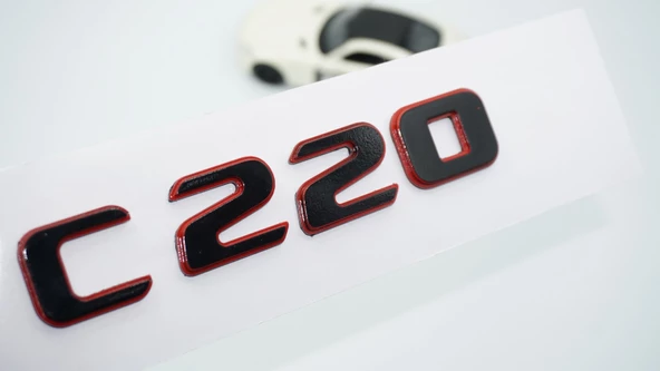DK Tuning C 220 Bagaj Kırmızı Siyah ABS Yazı Logo Benz İle Uyumlu ürün görseli 1
