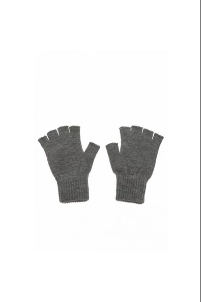 Antrasit Unisex Triko Kesik Eldiven  Gri Tek Ebat - Resim 2