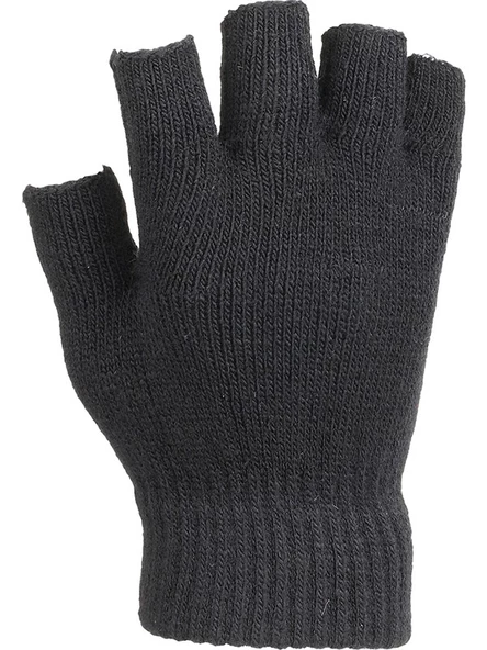 Antrasit Unisex Triko Kesik Eldiven  Siyah Tek Ebat - Resim 4