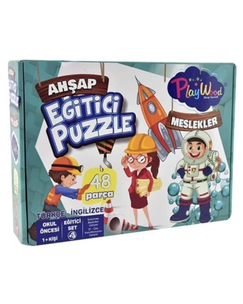 Playwood Ahşap Eğitici Puzzle Meslekler 48 Parça ONY06 ürün görseli 1