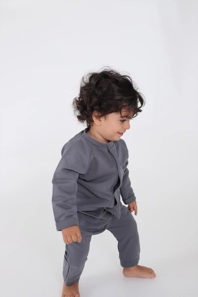 Bağcıklı Basic Pantolon Antrasit Gri - Resim 2