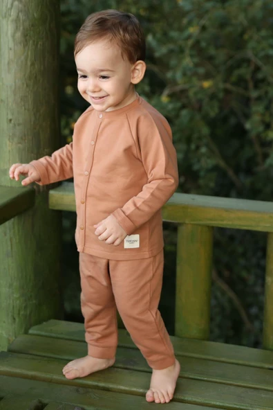 Çıtçıtlı Üst Camel Kahverengi - Resim 2