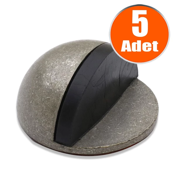 Yarımay Kapı Stoperi Tamponu Yapışkanlı Kapı Durdurucu Tutucu Metal Kapı Stopu Antik Gümüş (5 ADET) ürün görseli 1