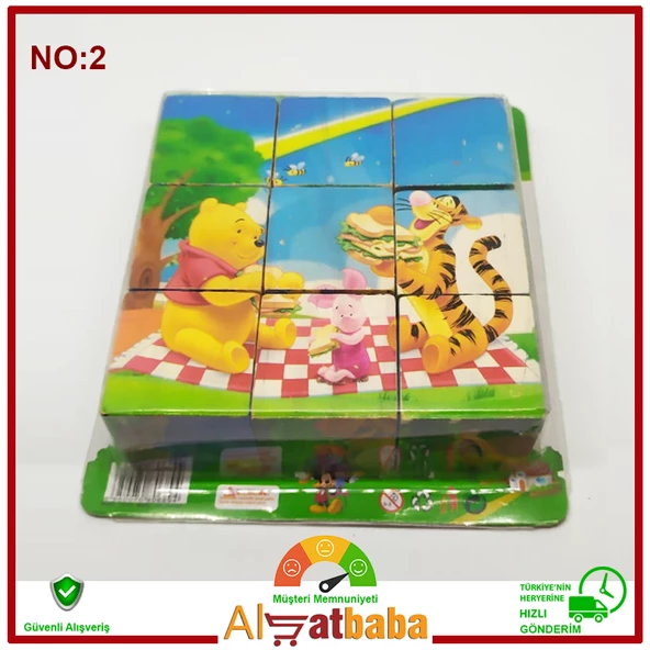 Ahşap 9 Parça  Yapboz Küp Puzzle - Resim 7