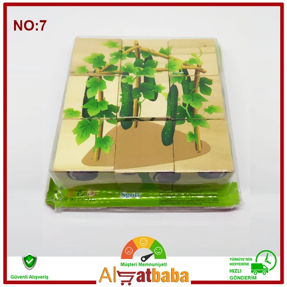 Ahşap 9 Parça  Yapboz Küp Puzzle - Resim 4