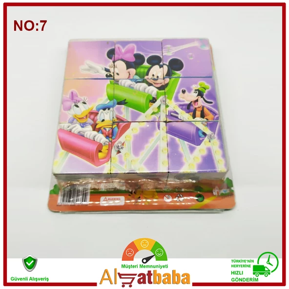 Ahşap 9 Parça  Yapboz Küp Puzzle - Resim 8