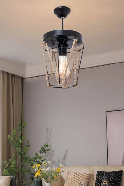 D-light Künye Tekli Avize Siyah ürün görseli 1