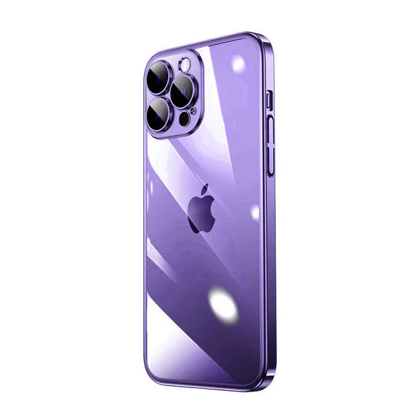 Vendas iPhone 14 Pro Max Uyumlu (14 Pro Max) Pilas Serisi Elektroplated Sert PC Renkli Çerçeveli Silikon Kılıf ürün görseli 1