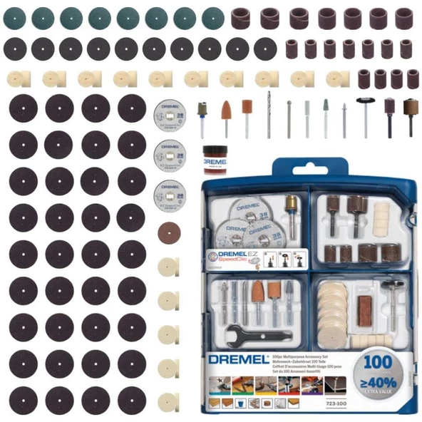 Dremel 100 Parça Çok Amaçlı Aksesuar Seti S723 2615S723JA ürün görseli 1