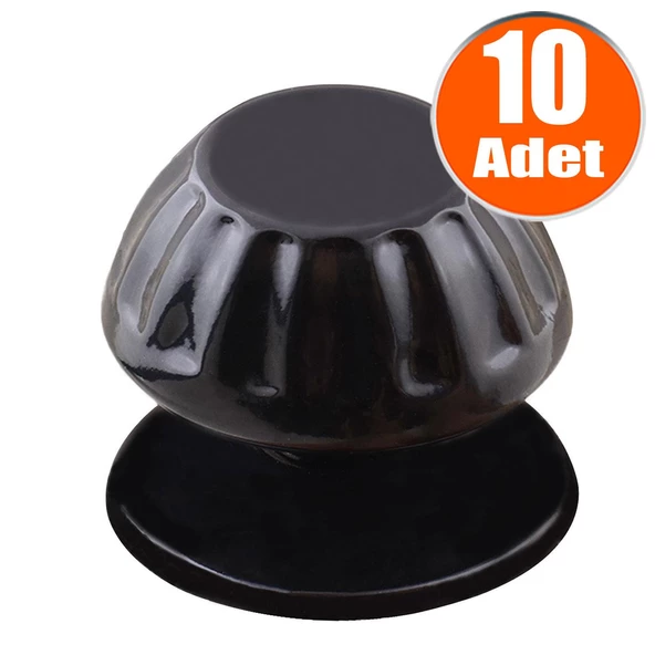 Papatya Kapı Tokmağı Kapı Topuzu Babası Kolu Siyah Metal Tokmak (10 ADET) ürün görseli 1