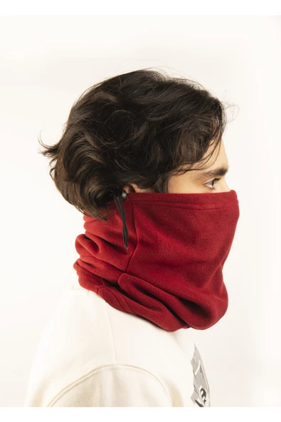 Erkek  Polar Boyunluk Bere  Bordo - Resim 4