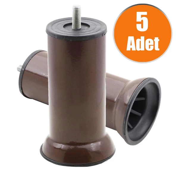 Mobilya Kanepe Baza Yatak Koltuk Destek Yükseltme Ayağı M8 Kahve Metal Ayakları 12 Cm 5 Adet ürün görseli 1
