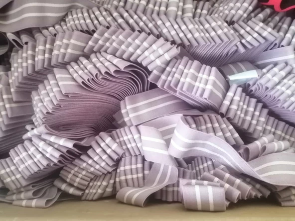 Lastik Lila çizgili 3cm  5mt  enli Şort, Paça,kol Ve Don Lastiği 1 Paket 5 Mt ürün görseli 1