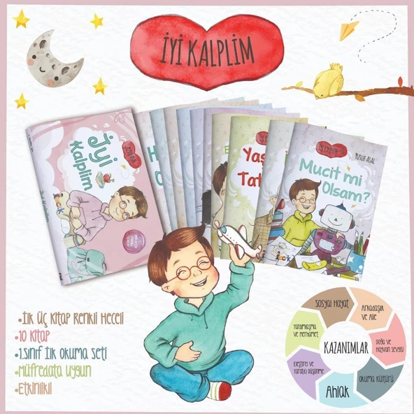 İyi Kalplim 1. Sınıf İlk Okuma Seti 10 Kitap ürün görseli 1