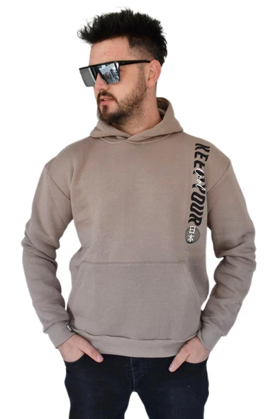 Erkek Oversize Kapüşonlu Sweatshirt 6746 BGL-ST02312 - Resim 3