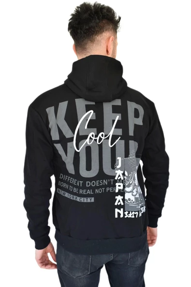 Erkek Oversize Kapüşonlu Sweatshirt 6746 BGL-ST02312 - Resim 8