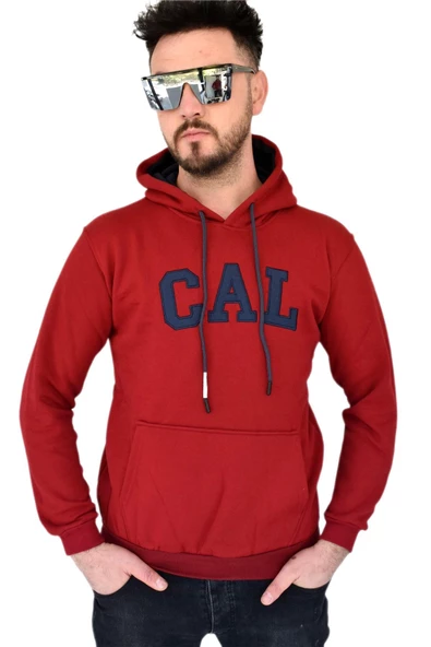 Erkek Bordo Kapüşonlu Sweatshirt Cal BGL-ST02361 ürün görseli 1