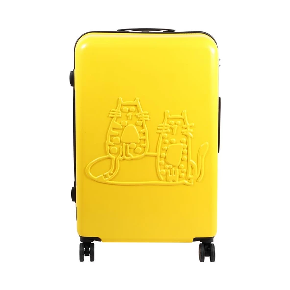Biggdesign Cats Sarı Büyük Boy 28" Valiz ürün görseli 1