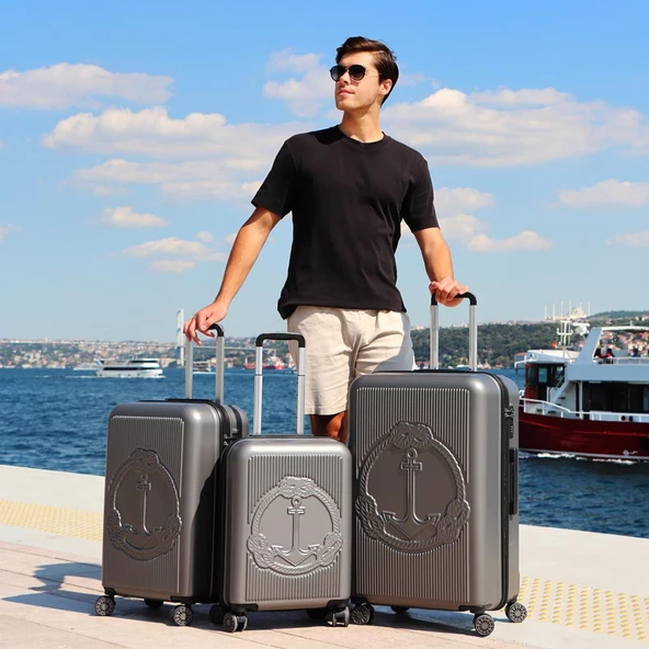 Biggdesign Ocean Gri 3'lü Valiz seti - Resim 11