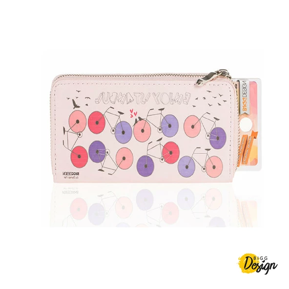 Biggdesign Enjoy Istanbul Bisiklet Cüzdan Pembe - Resim 7