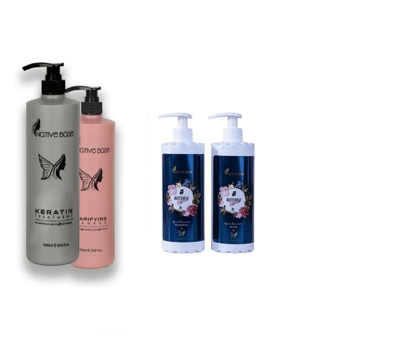 Native Base Daily Keratin Treatment 1000 Ml+ Quick Treatment Şok Keratin Bakım ürün görseli 1