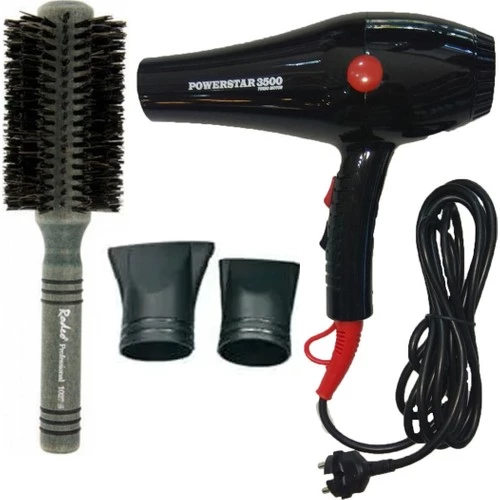 Powerstar 3500 model Turbo Motor Fön Makinesi + Rodeo S Fön Fırçası ürün görseli 1