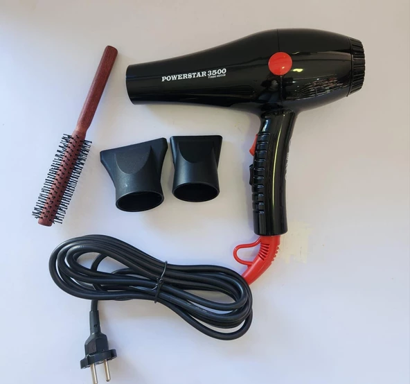 Saç Kurutma Fön Makinesi 3500 Turbo+Fön Fırçası ürün görseli 1