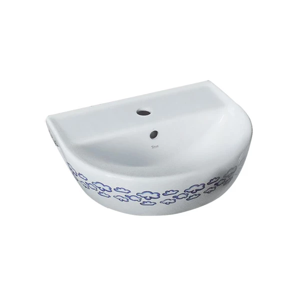 Turkuaz Yumurcak Banyo Lavabo 35x45 cm ürün görseli 1