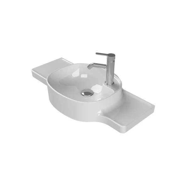 Turkuaz Cerastyle Harmony Etajerli Lavabo 100x37,5 cm (Sağdan Hazneli) ürün görseli 1