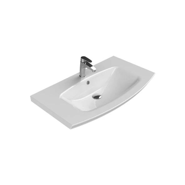 Turkuaz Cerastyle Plus Etajer Uyumlu Banyo Lavabo 90 51 cm ürün görseli 1