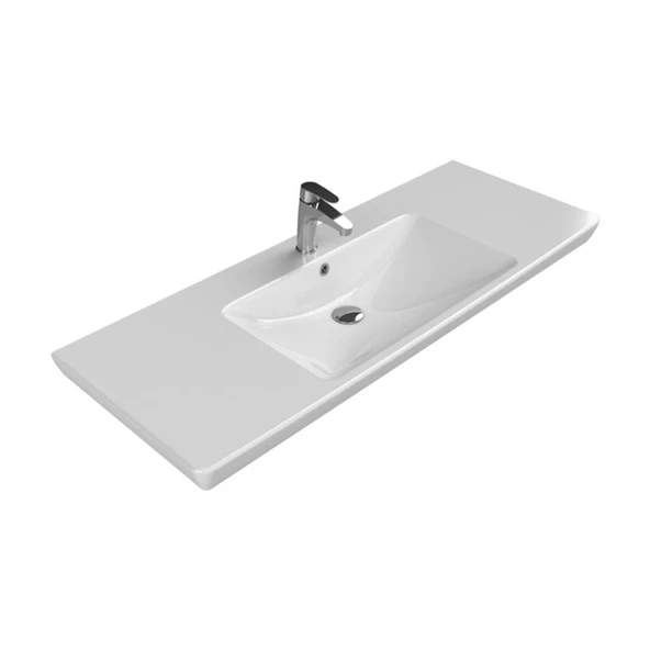 Turkuaz Cerastyle Porto D Etajer Uyumlu Lavabo 125*48 cm ürün görseli 1