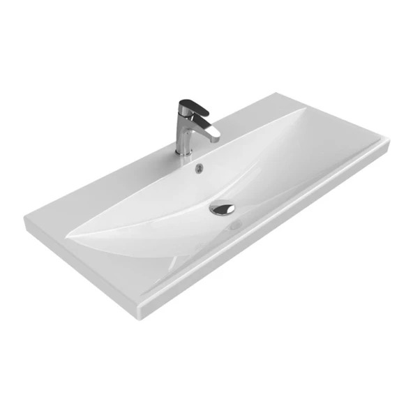 Turkuaz Cerastyle Elite Etajer Uyumlu Damlalıklı Lavabo 100 45 cm ürün görseli 1