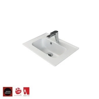 Turkuaz Cerastyle Blue Etajer Uyumlu (Damlalıklı) Lavabo 50*36 cm ürün görseli 1