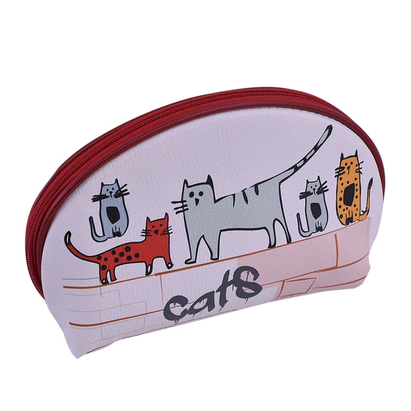 Biggdesign Cats Deri Makyaj Çantası - Resim 5
