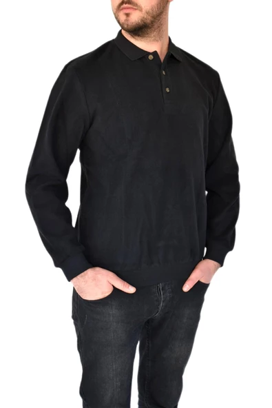 Erkek Büyük Beden Polo Yaka Sweatshirt 2260-BTL BGL-ST02353 ürün görseli 1
