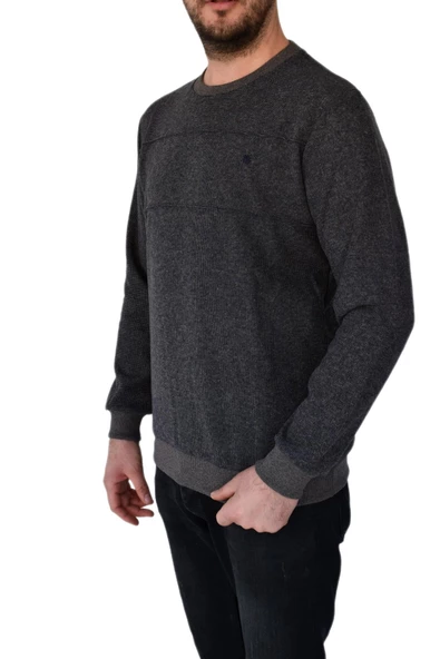 Erkek Büyük Beden Sıfır Yaka Sweatshirt 2245-BTL BGL-ST02357 ürün görseli 1