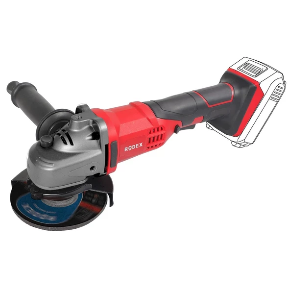 Rodex RPX2150 Akülü Avuç Taşlama Bataryasız 20 V 13 mm 115 mm ürün görseli 1