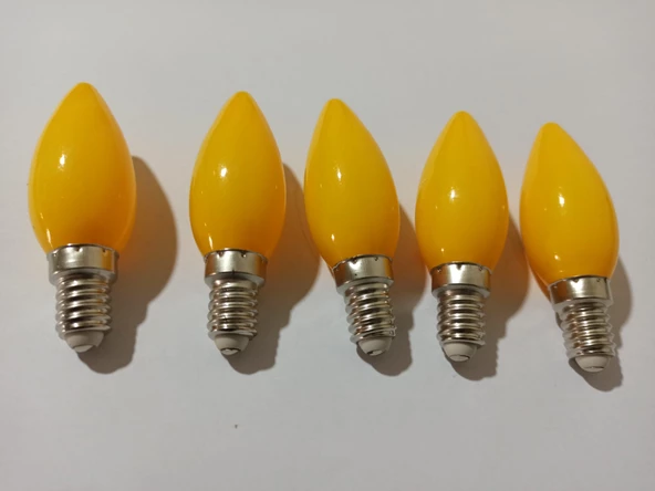 hagiki (5 Adet) LED 1 WATT SARI E 14 DUY GECE LAMBASI AMPULÜ 50/60 Hz. 220 volt (5 Adet) ürün görseli 1