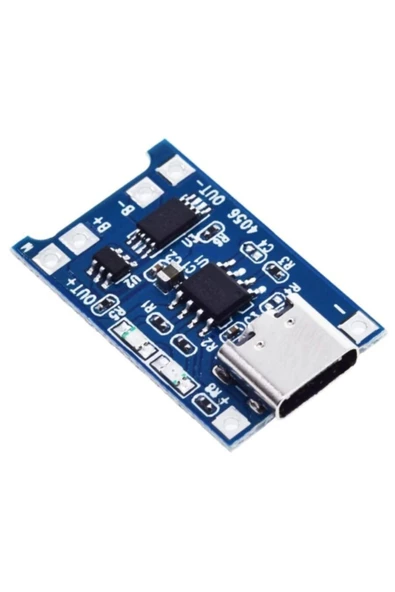 TP4056 Korumalı Lityum Pil Şarj Devresi Type C Usb Batarya ürün görseli 1