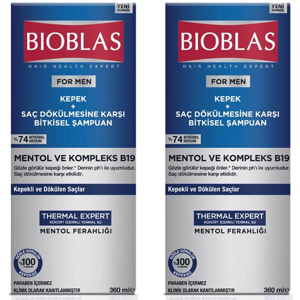 Bioblas For Men Kepek Ve Saç Dökülmesine Karşı Şampuan 360 ml 2 ADET ürün görseli 1
