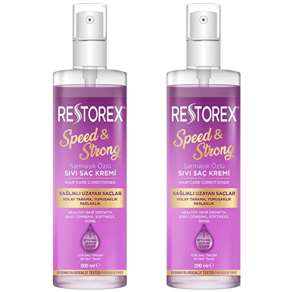 Restorex Sağlıklı Uzama Etkili Işıltılı Bakım Sıvı Saç Kremi 200 ml 2 ADET ürün görseli 1