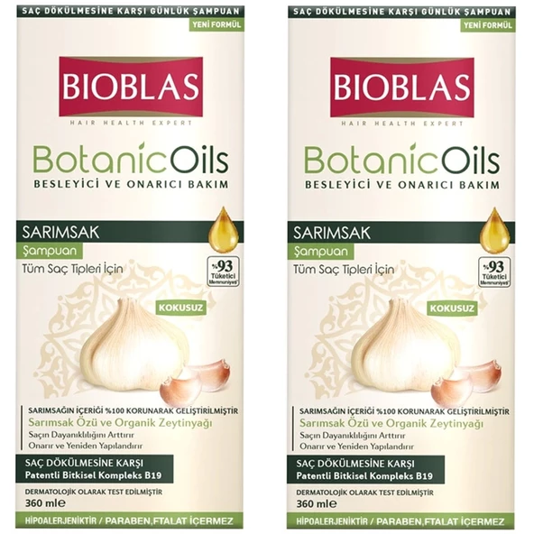 Bioblas Botanic Oils Sarımsak Şampuanı 360 ml 2 ADET ürün görseli 1