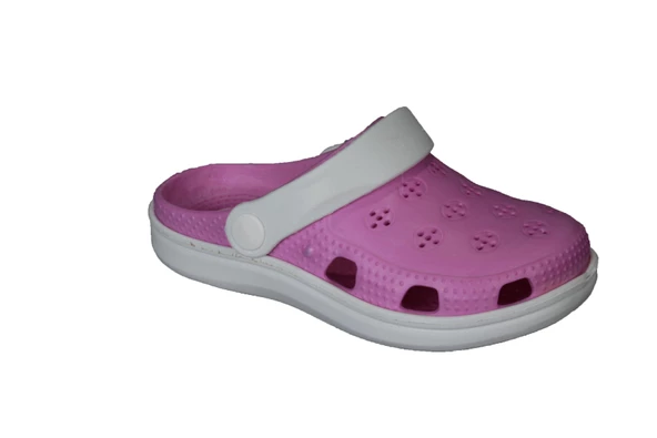 AKINBELLA Kız Çocuk 28-35 Pembe Beyaz Önü Kapalı Yazlık Terlik Sandalet ürün görseli 1